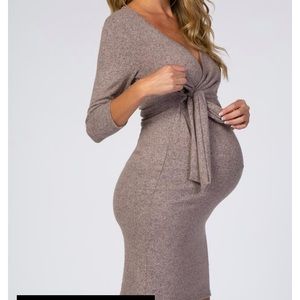 Pinkblush knit wrap maternity nursing dress
